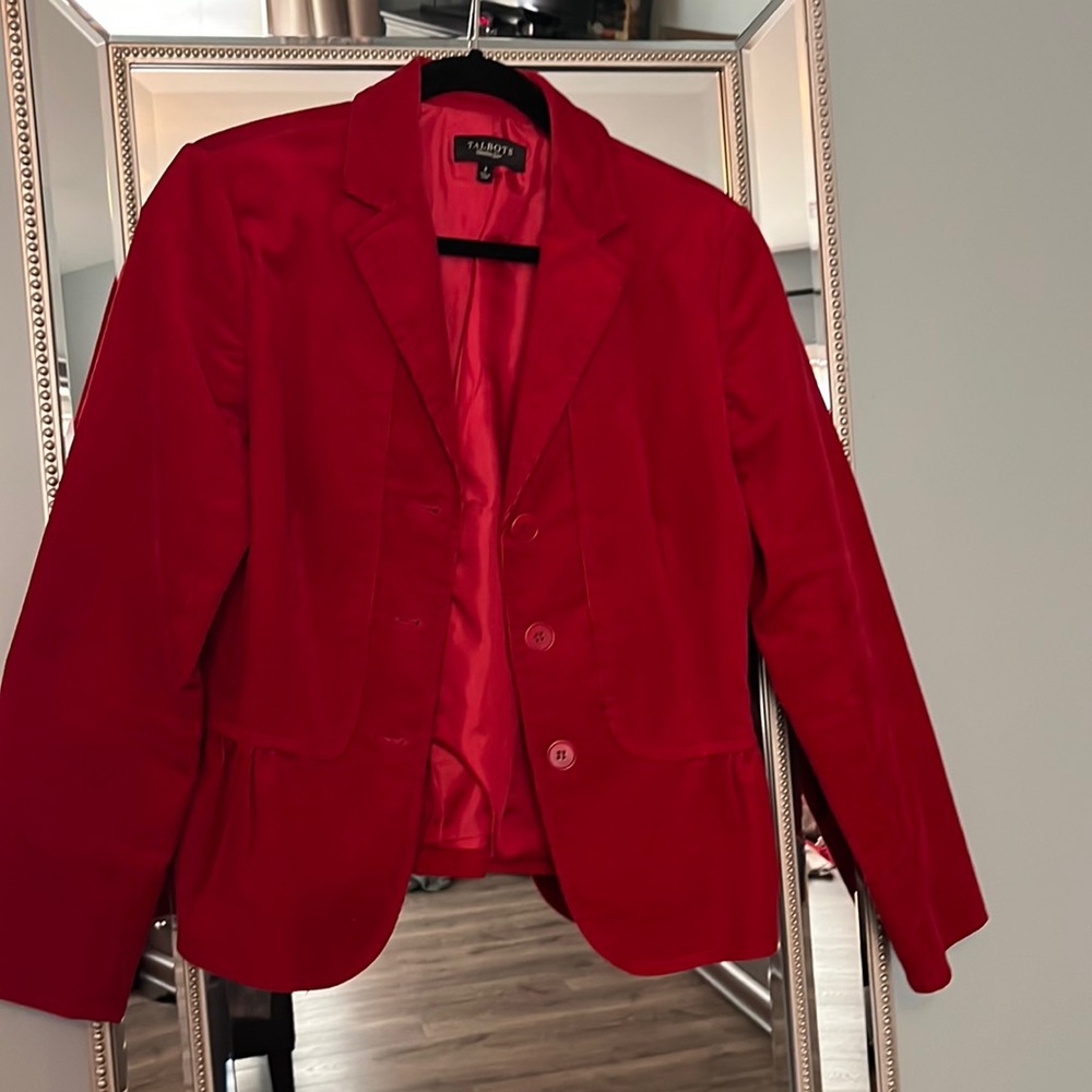 Talbots cranberry corduroy blazer